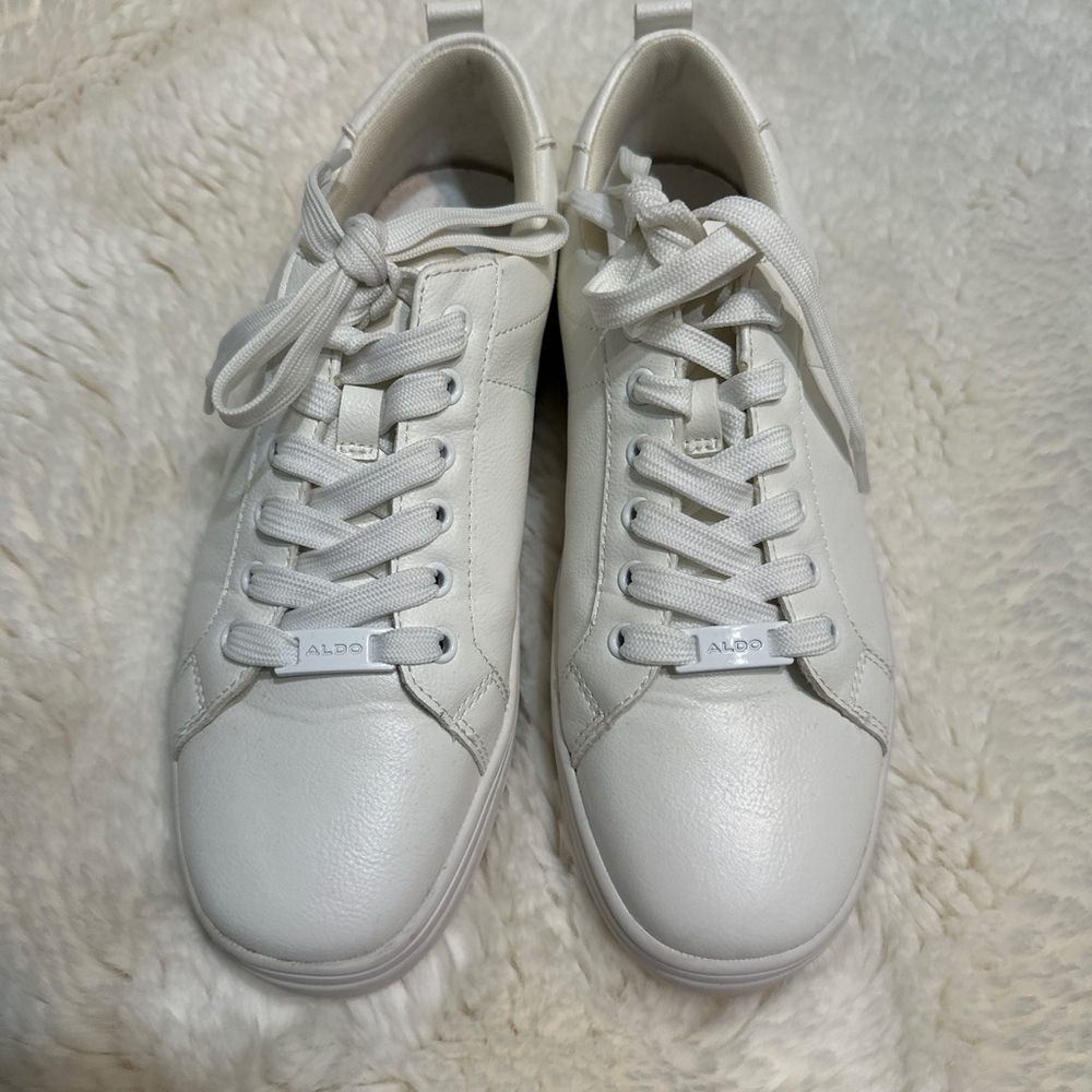 Aldo Cream Lace-Up Memory Foam Sneakers